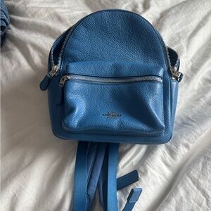 Blue Coach Leather Backpack-never used